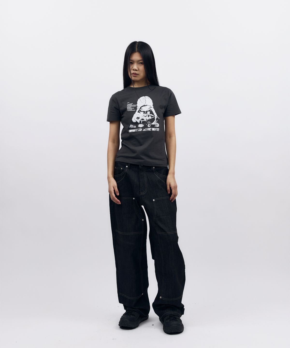 아캄(AAKAM) Annie Half Top (Dark Gray)