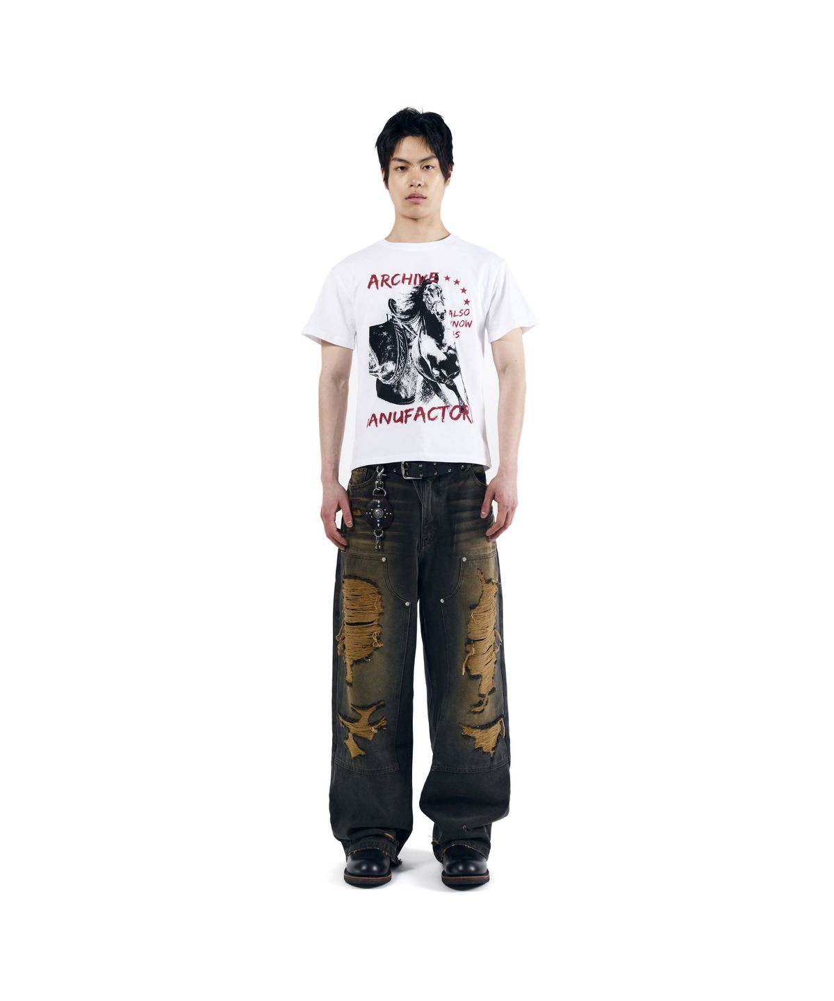 아캄(AAKAM) Western Horse Half Top (White)
