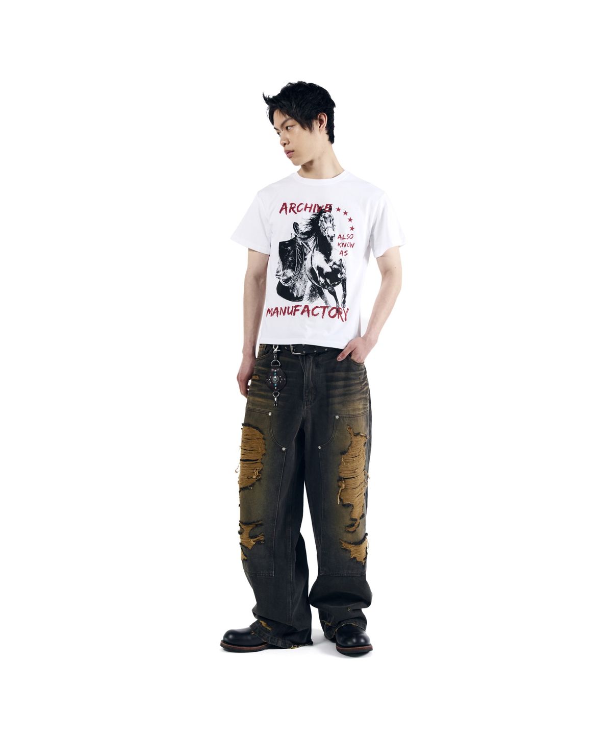 아캄(AAKAM) Western Horse Half Top (White)