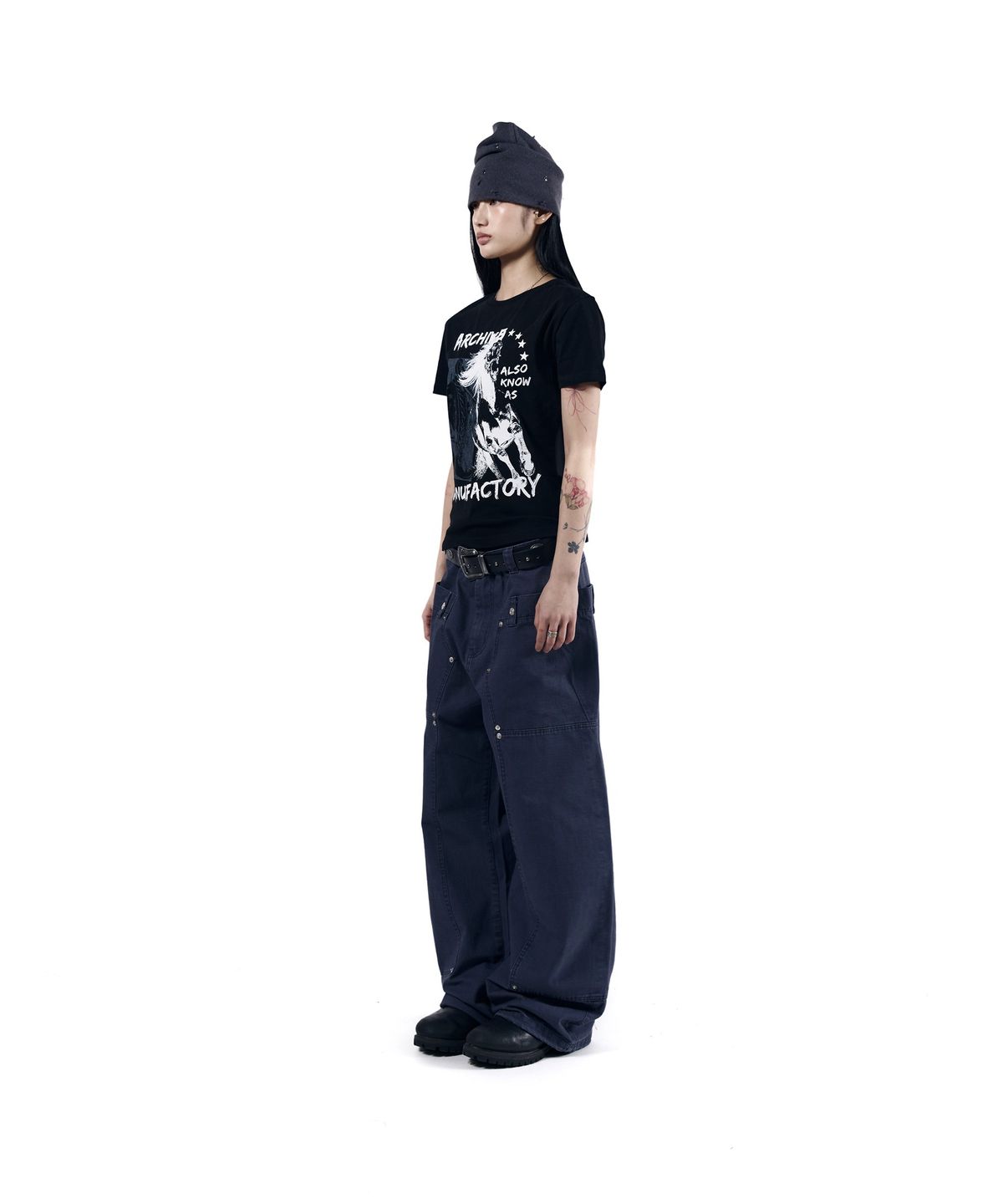 아캄(AAKAM) Western Horse Half Top (Black)