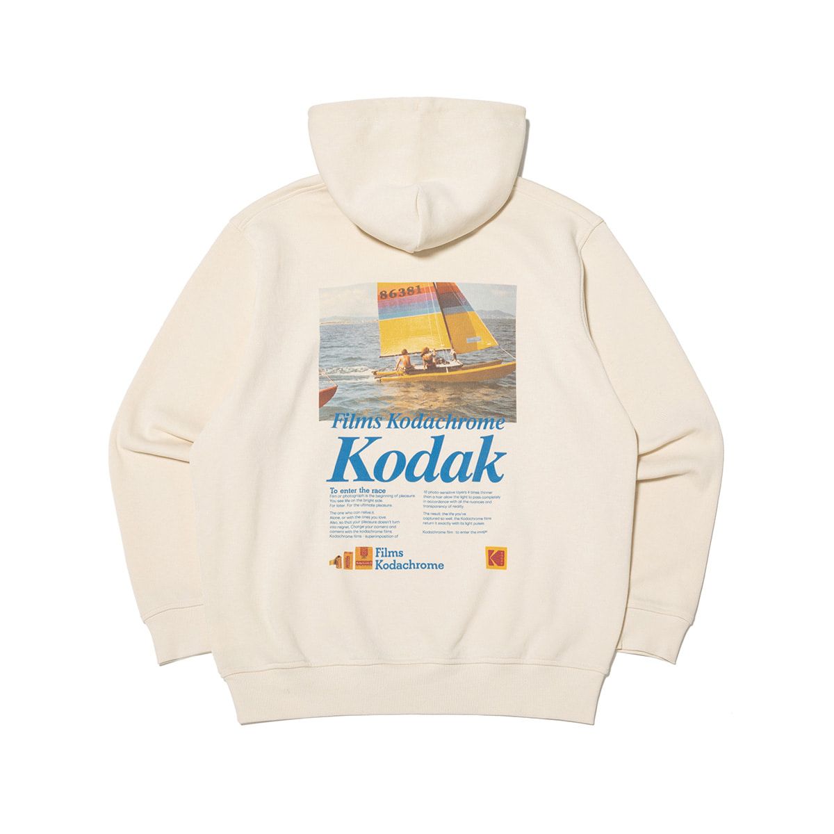 코닥(KODAK) 씨너리 그래픽 후드 티셔츠 IVORY