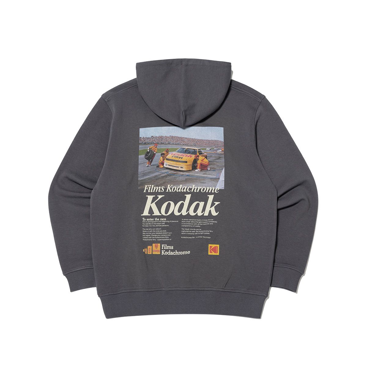 코닥(KODAK) 씨너리 그래픽 후드 티셔츠 CHARCOAL