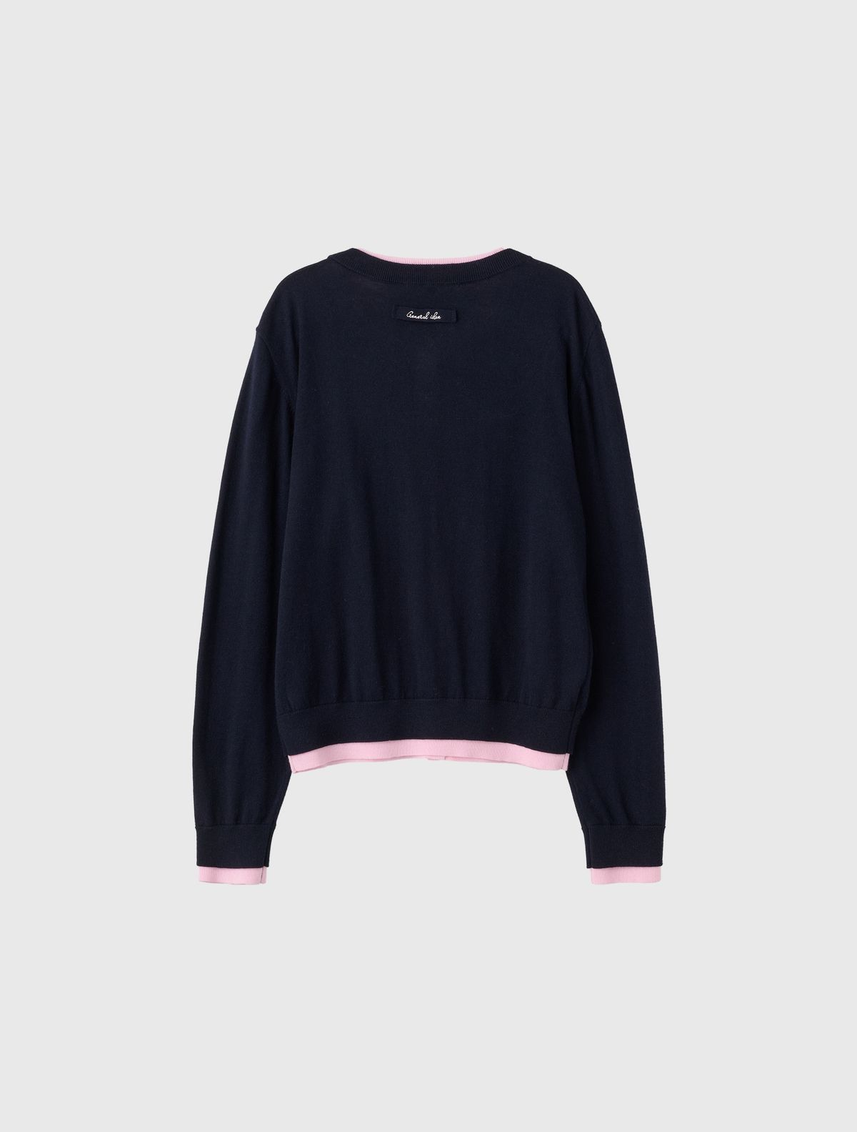 제너럴아이디어(GENERALIDEA) 더블 레이어드 크루넥 가디건 [NAVY] / GF1LKC509