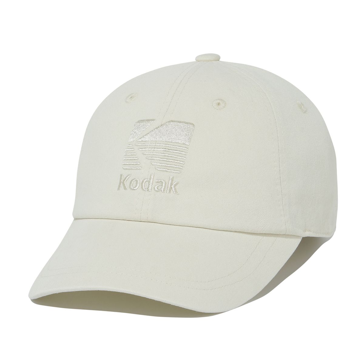 코닥(KODAK) 릴렉스핏 톤온톤 로고 자수 볼캡 IVORY
