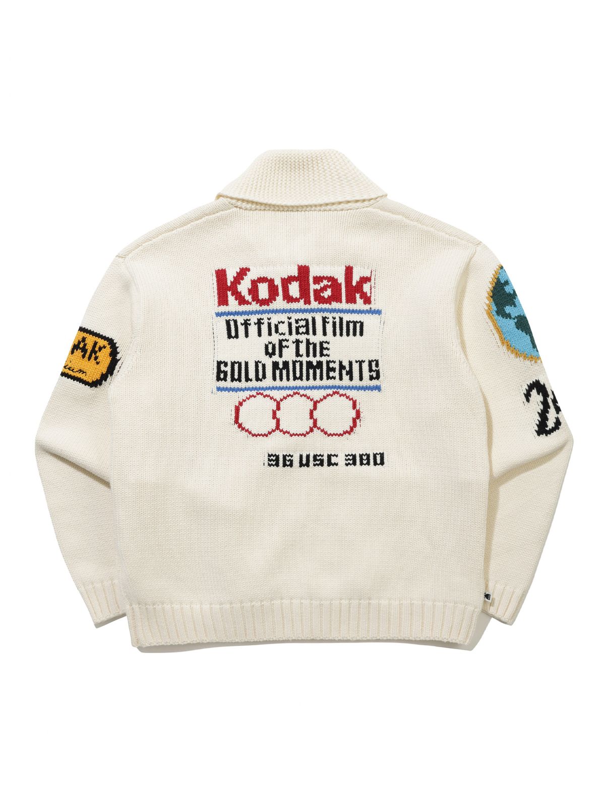 코닥(KODAK) 골드모먼트 아카이빙 니트 집업 자켓 IVORY