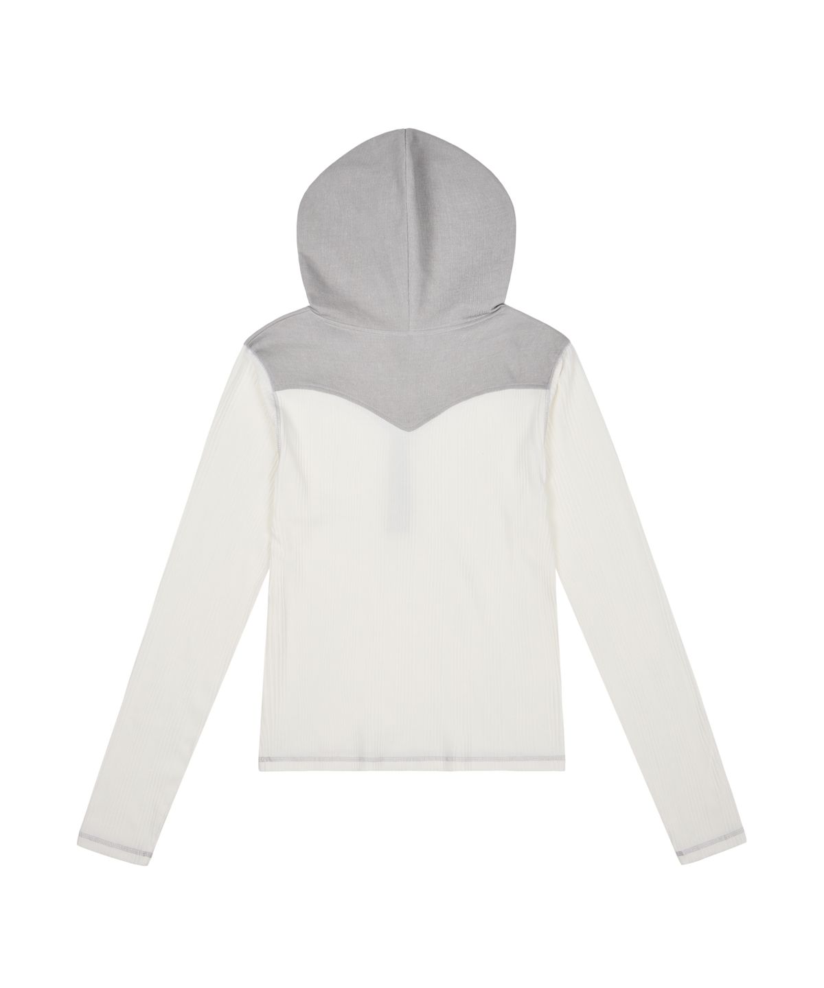 아캄(AAKAM) Ribbed Contrast Button Hoodie (Ivory)