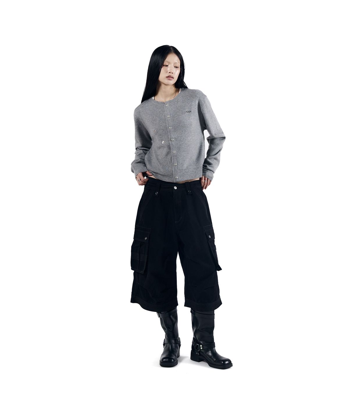 아캄(AAKAM) Granny Moddable Cardigan (Gray)