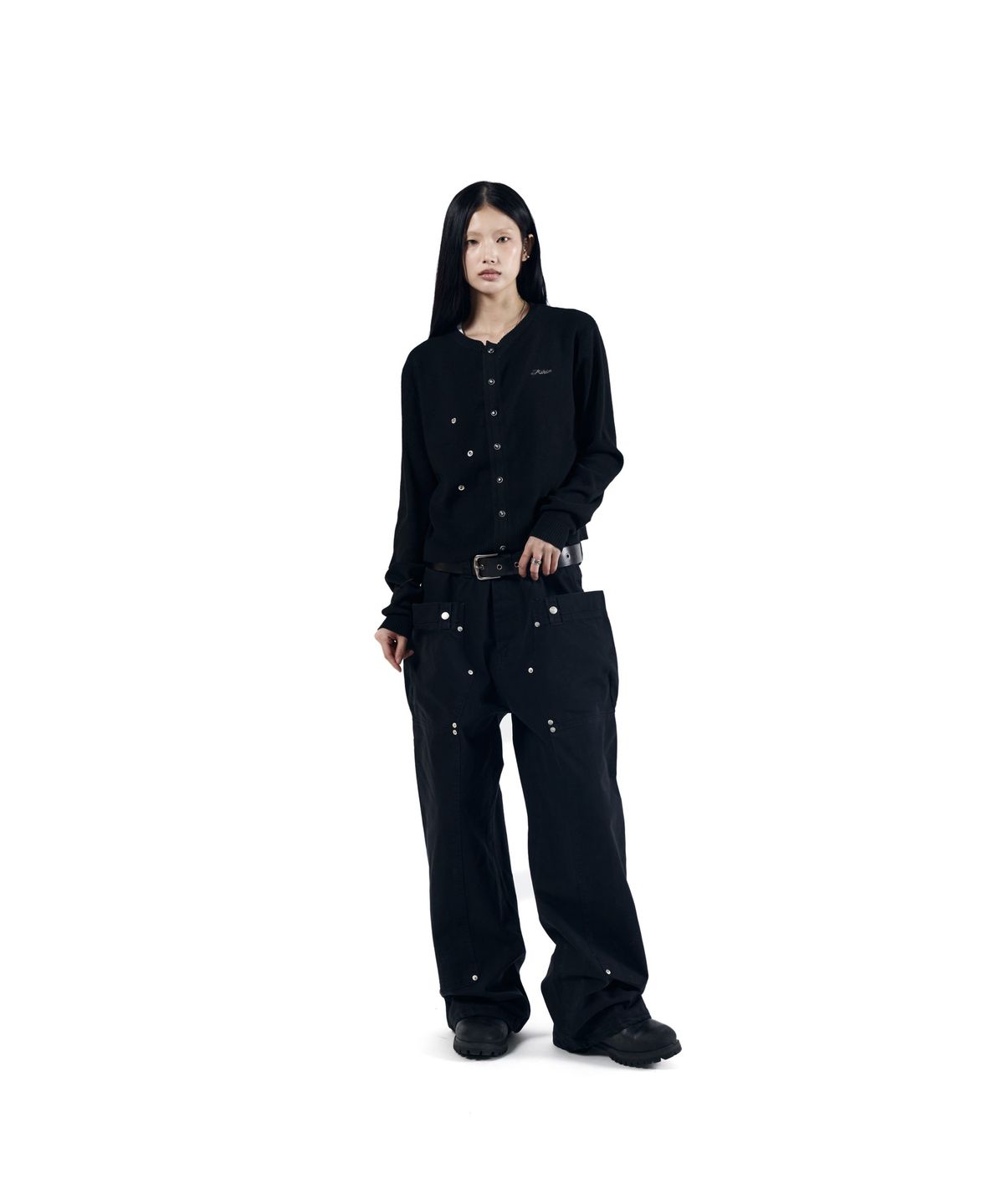 아캄(AAKAM) Granny Moddable Cardigan (Black)