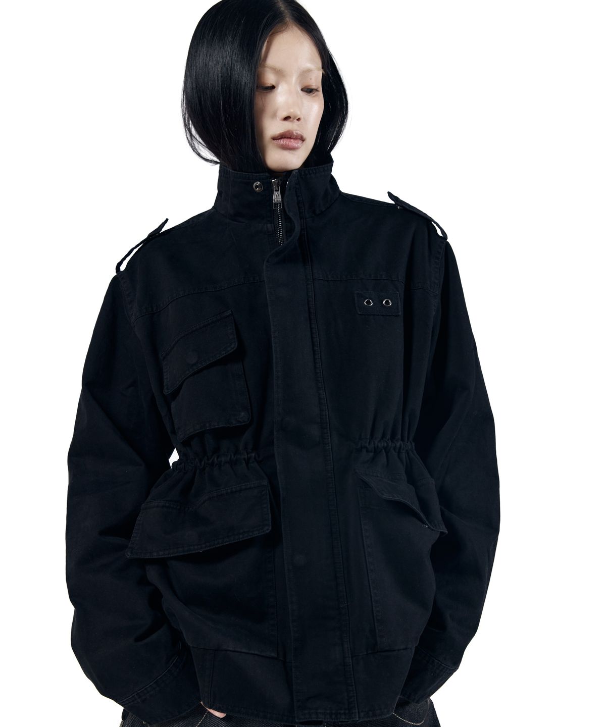 아캄(AAKAM) Nova Drawstring Field Jacket (Black)