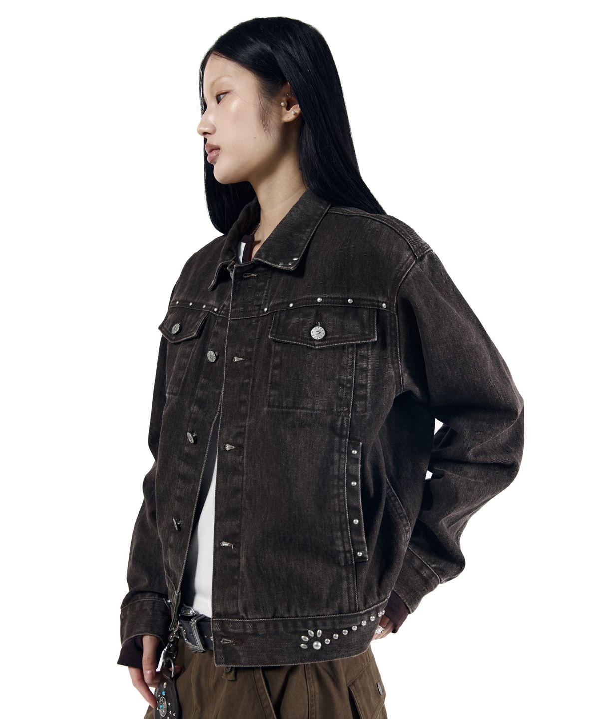 아캄(AAKAM) Frontier Studded Jacket (Brown)
