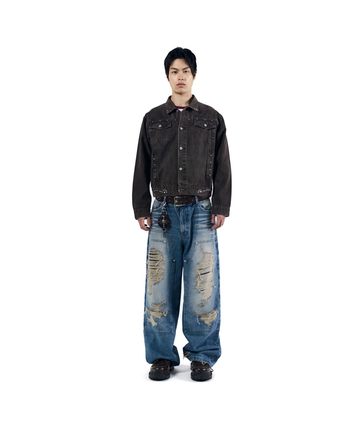 아캄(AAKAM) Frontier Studded Jacket (Brown)