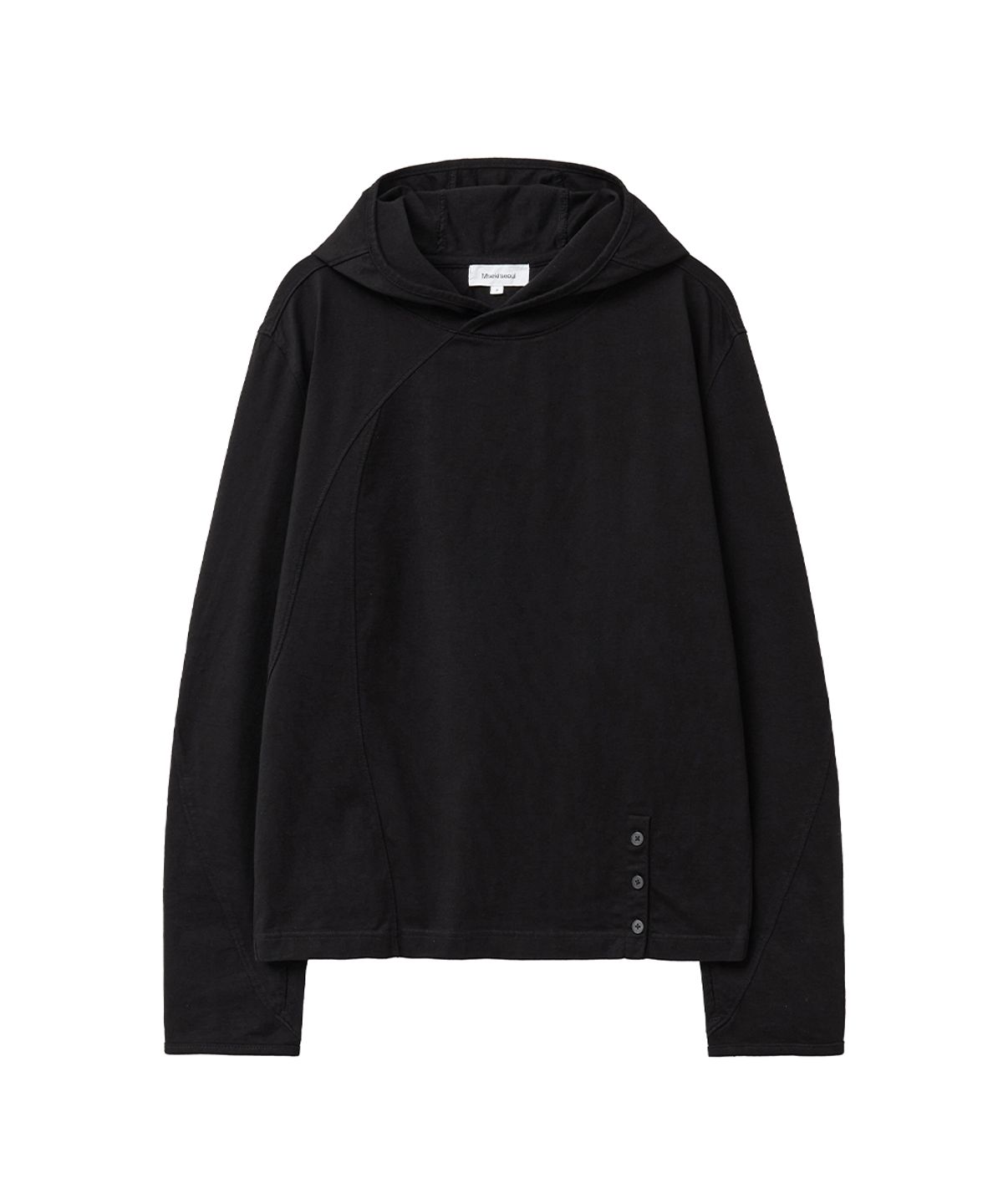 미세키서울 맨(MISEKISEOUL MEN) Placket detail hoodie top BLACK
