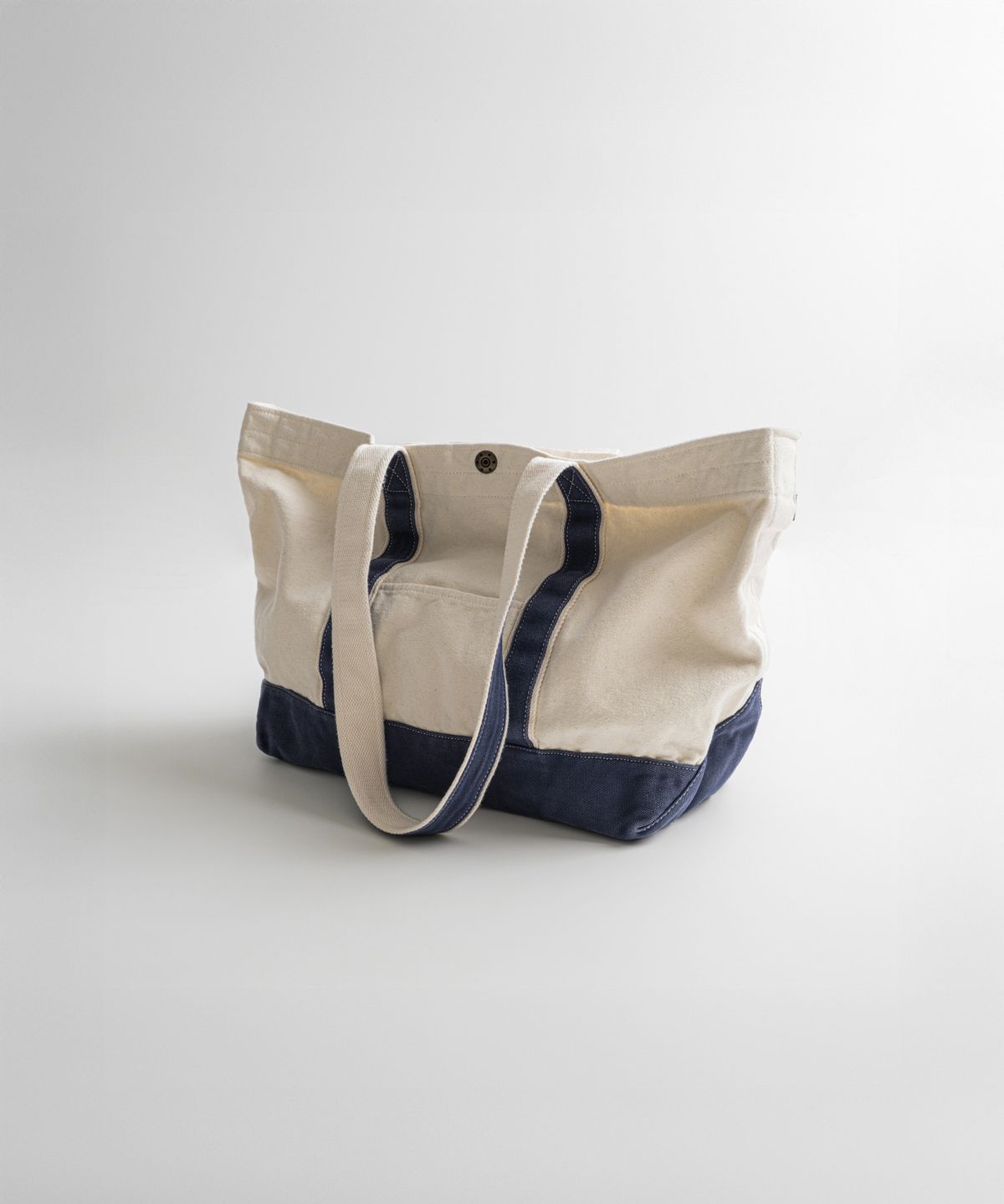 비헤비어(BEHEAVYER) WASHED CANVAS TOTE BAG oatmeal/blue