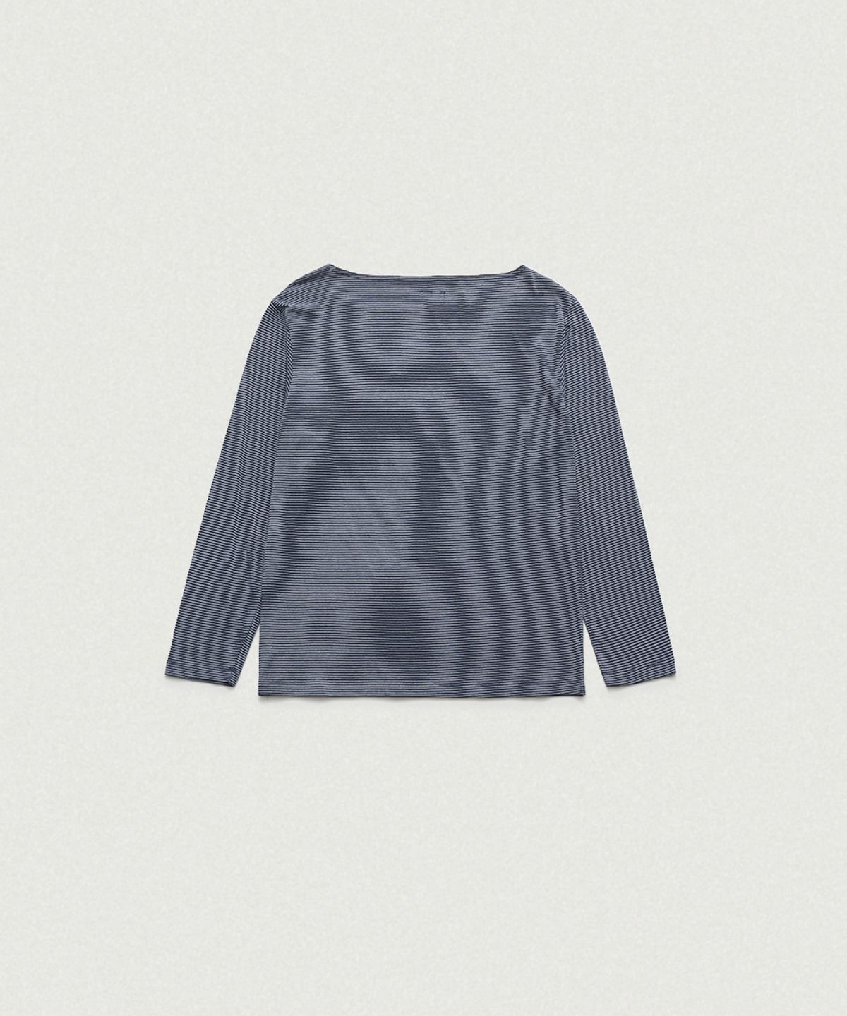 더바넷(THEBARNNET) Talat Boat Neck Stripe T-Shirt_Navy