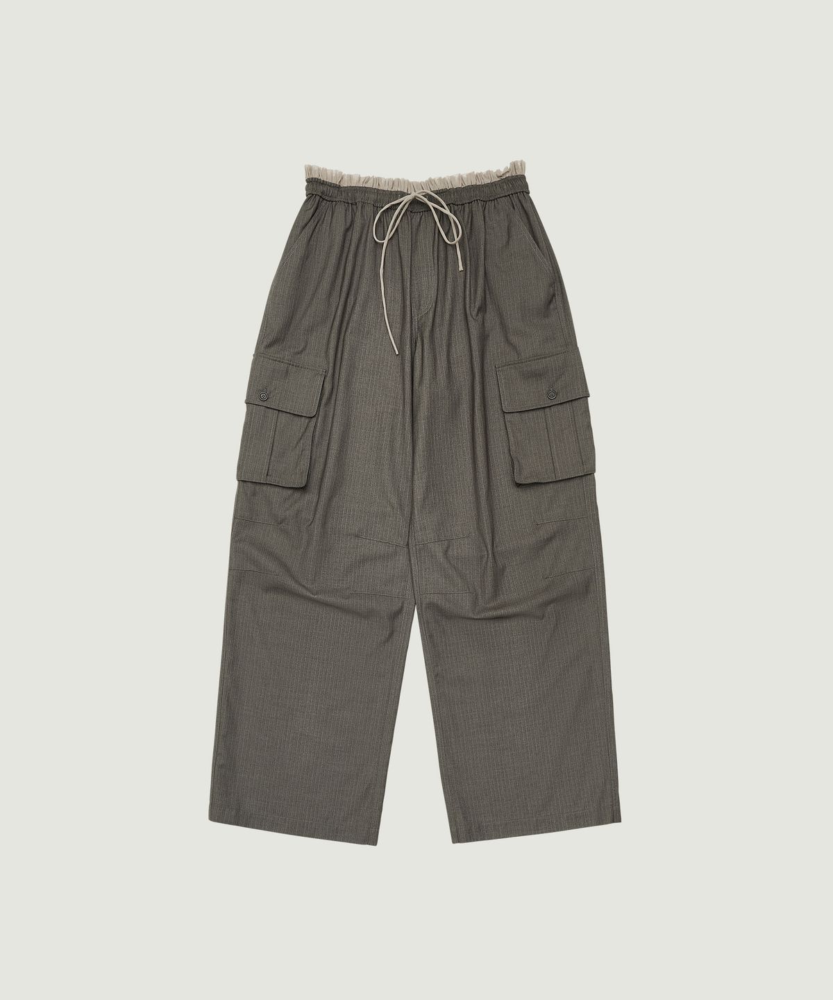 그로브(GROVE) LAYER STRIPE CARGO PANTS (BROWN)