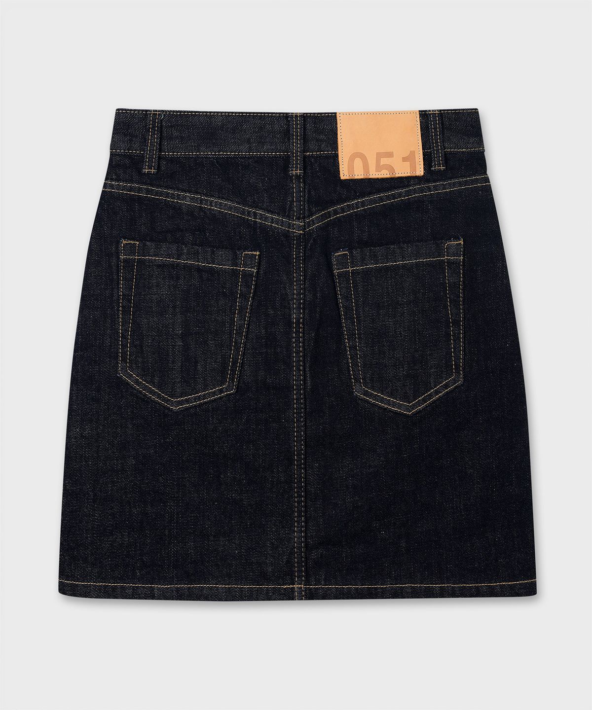 플랙 우먼(PLAC WOMEN) [KUROKI] CLASSIC DENIM MINI SKIRT_DARK BLUE