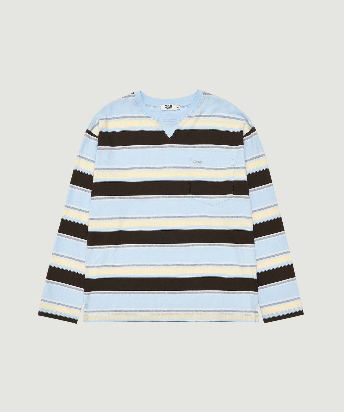 그로브(GROVE) TALIN STRIPE L/S T-SHIRT (LIGHT BLUE)