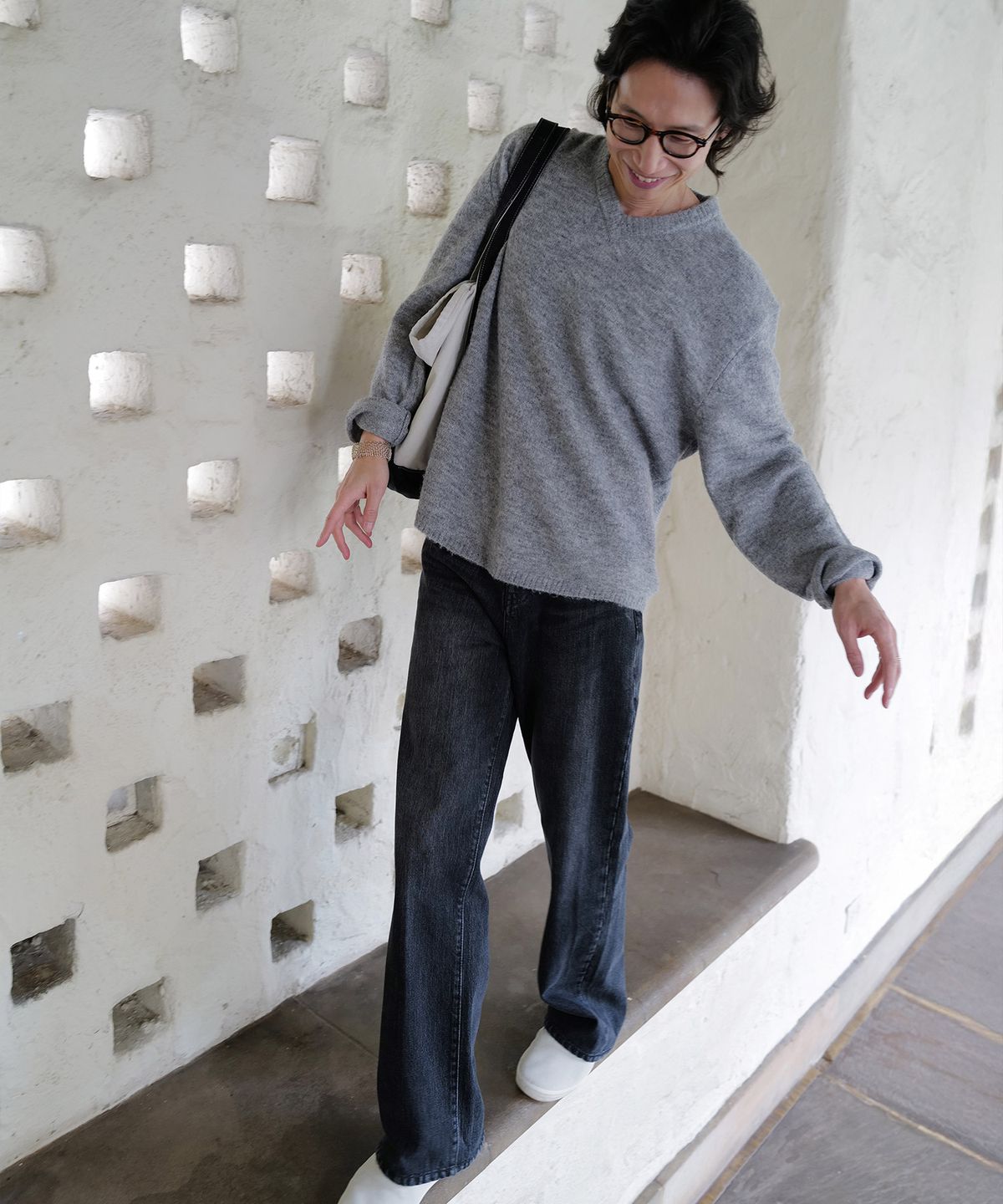 플랙(PLAC) [KUROKI] FLARED DENIM_BLACK WASHED
