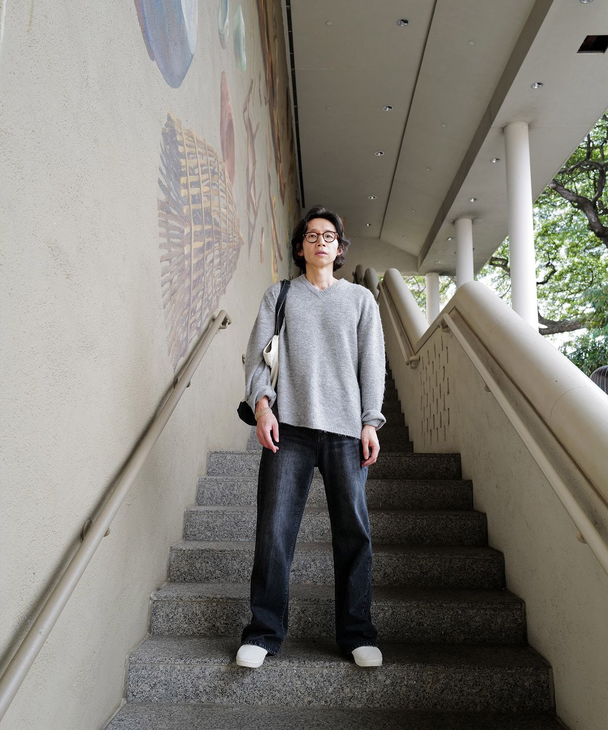 플랙(PLAC) [KUROKI] FLARED DENIM_BLACK WASHED