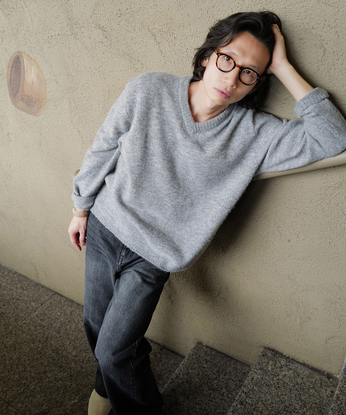 플랙(PLAC) [KUROKI] FLARED DENIM_BLACK WASHED