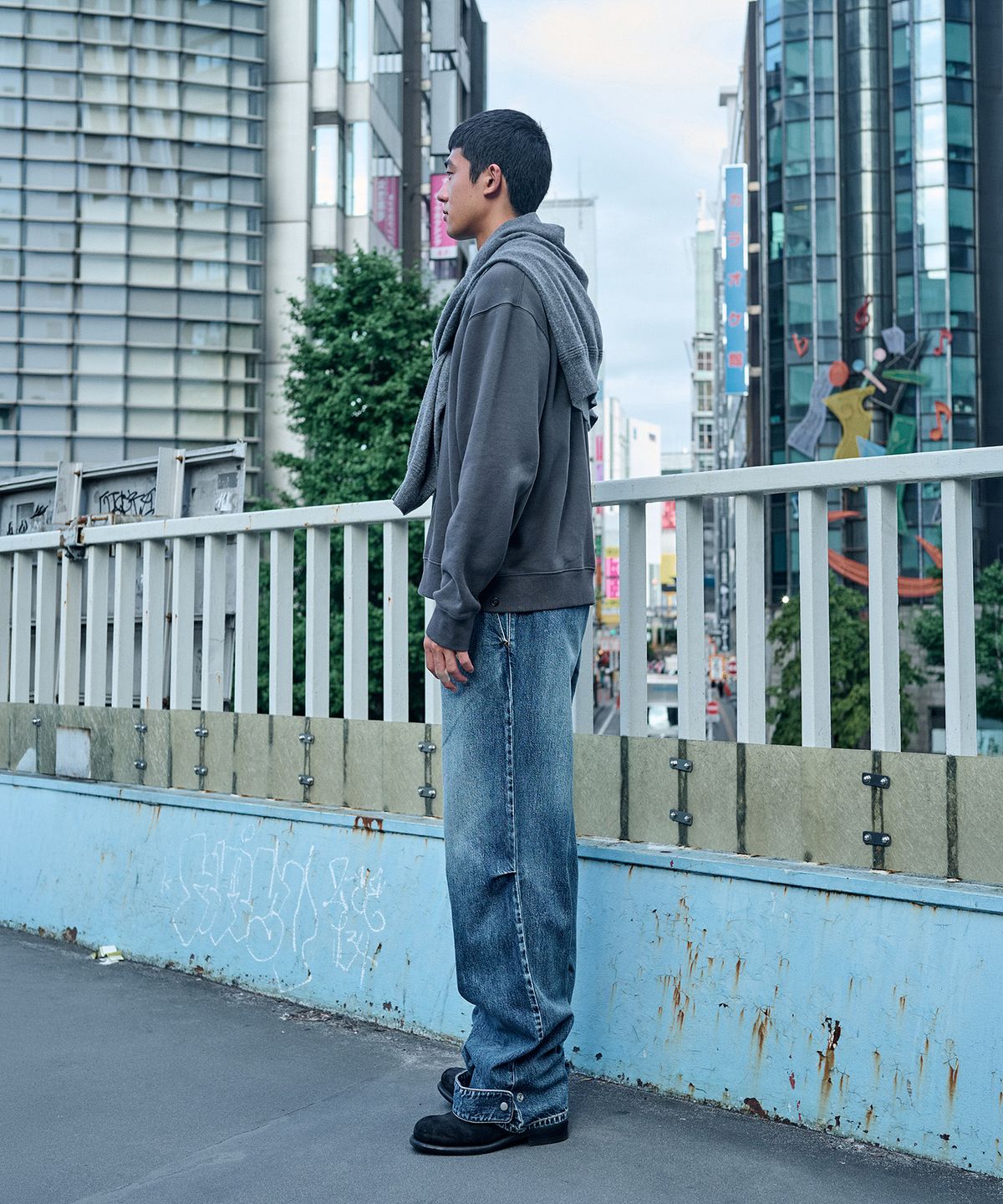 플랙(PLAC) [SHIOTA MADE] WIDE DENIM_FADED WASHED