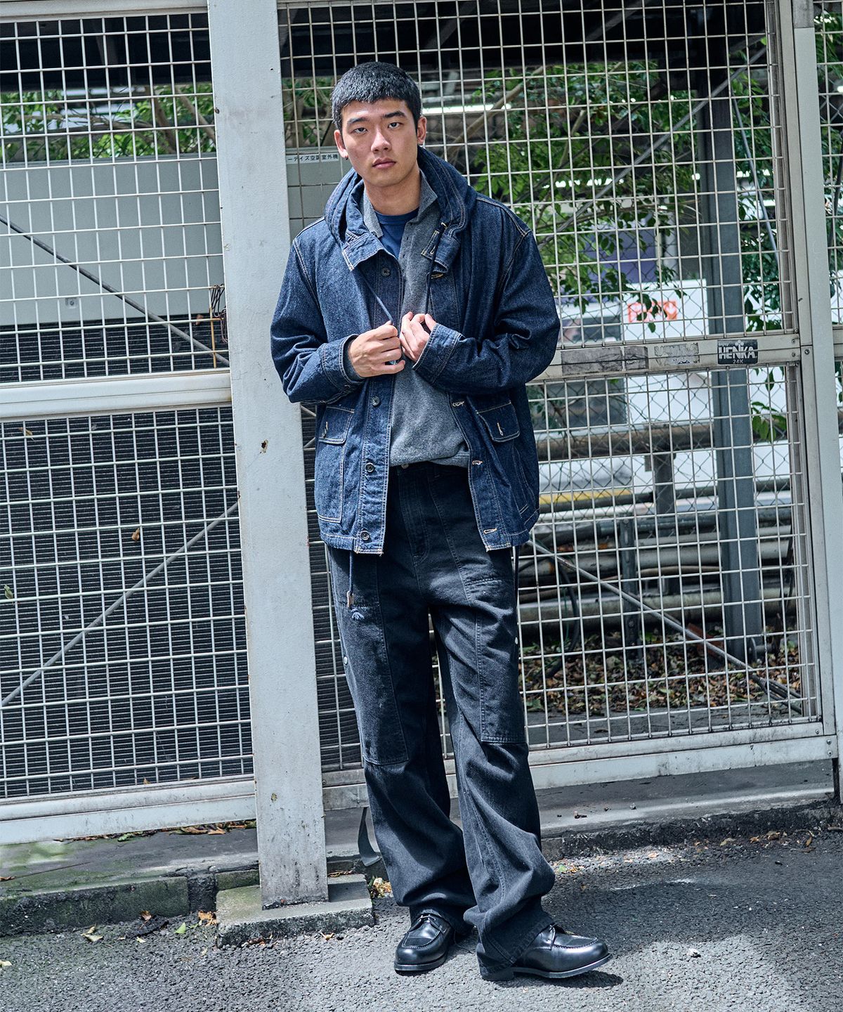 플랙(PLAC) [SHIOTA MADE] GARDENER STRAIGHT DENIM_BLACK
