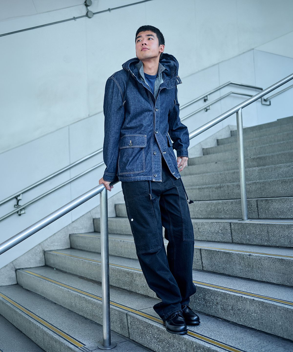 플랙(PLAC) [SHIOTA MADE] GARDENER STRAIGHT DENIM_BLACK