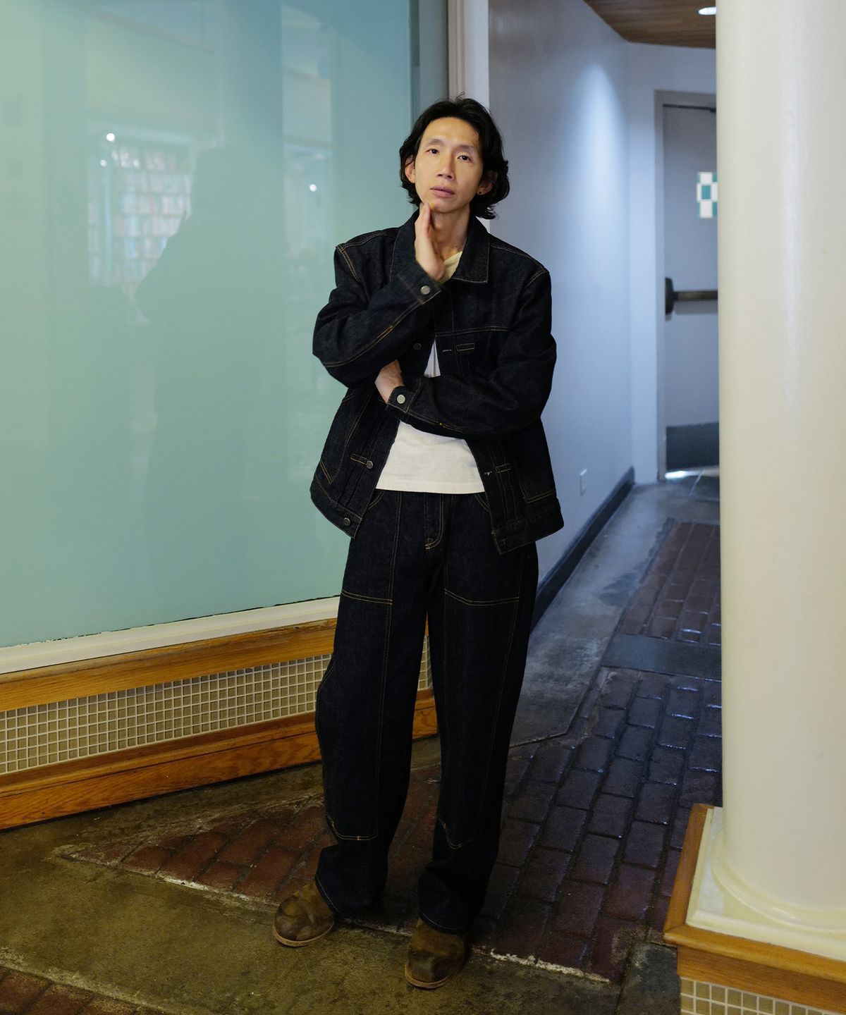 플랙(PLAC) [SHIOTA MADE] DOUBLE KNEE STRAIGHT DENIM_INDIGO