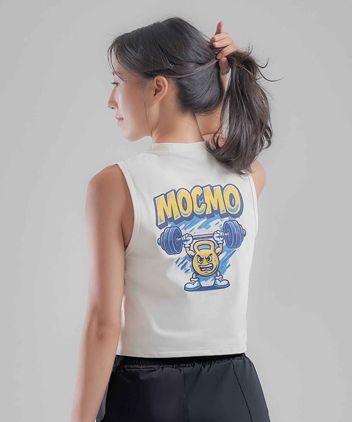모크모(MOCMO) MOCMO 케틀벨파워 크롭 나시 티셔츠