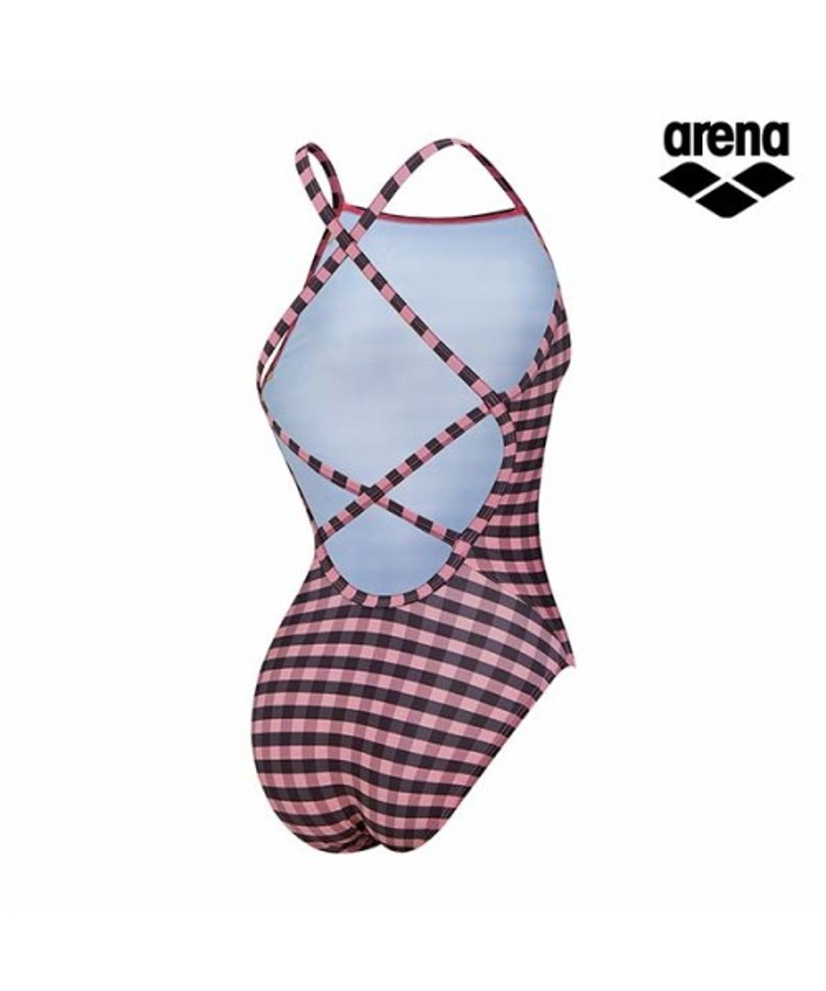 아레나(ARENA) 어반체크 원피스 더블 크로스 스트랩백 A6SL1LO66PNK