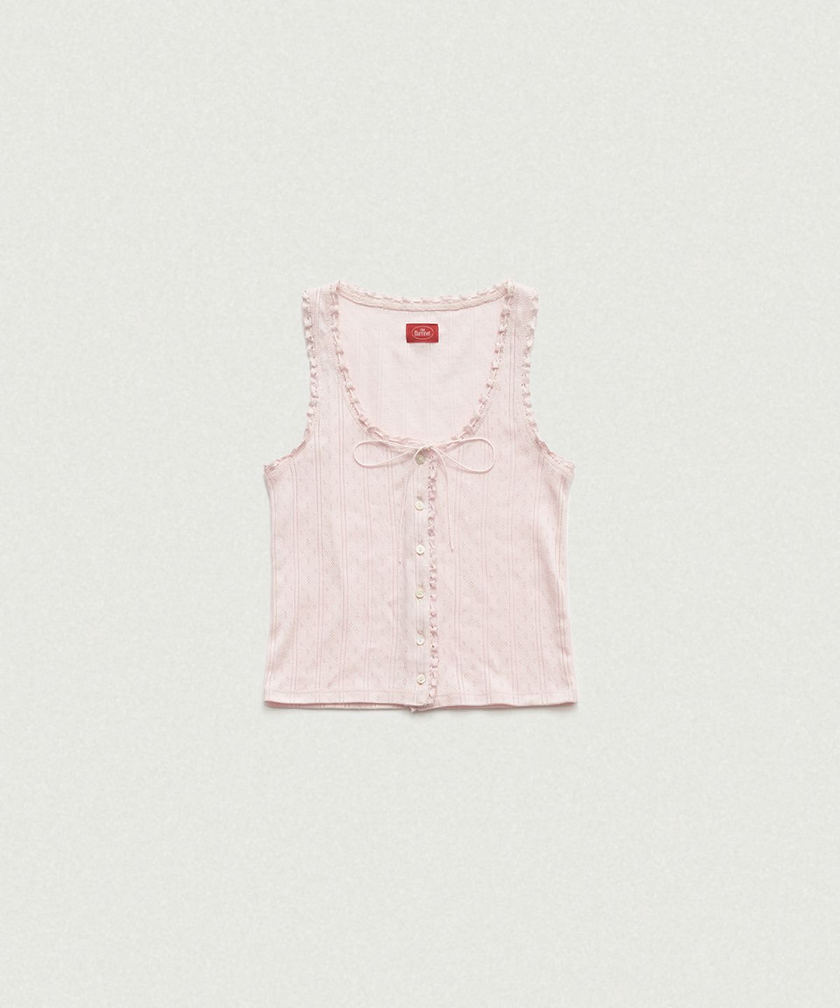 더바넷(THEBARNNET) Ravioli Lace-Trim Tank Top_Pink