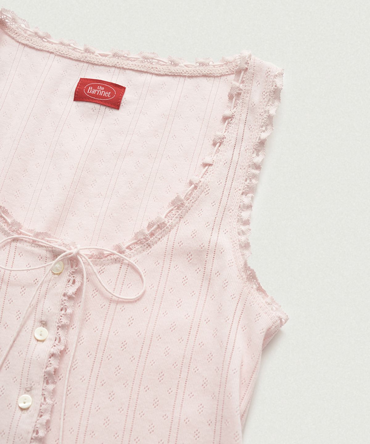 더바넷(THEBARNNET) Ravioli Lace-Trim Tank Top_Pink