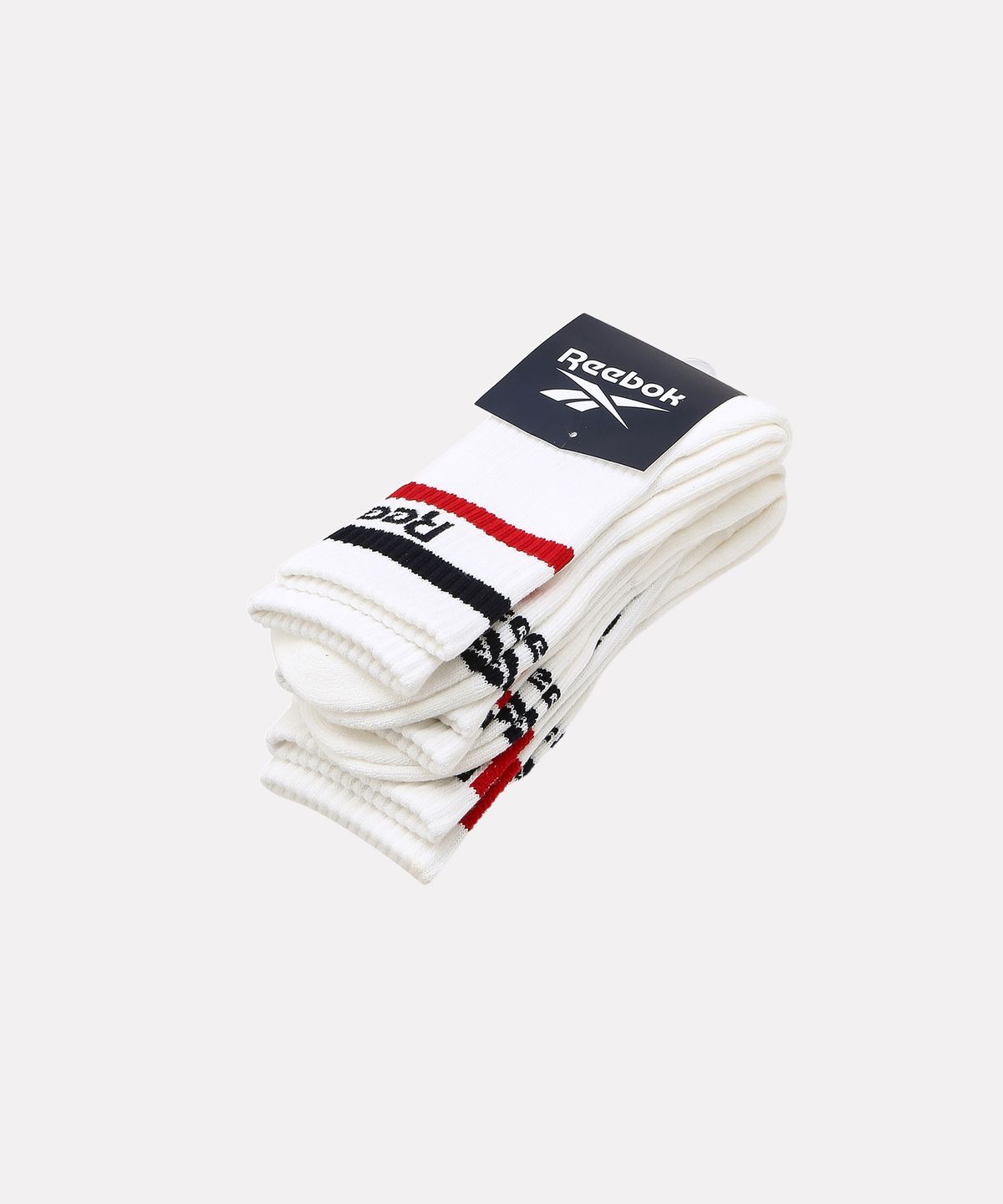 리복(REEBOK) 로고 믹스 크루 삭스 3PACK - 화이트