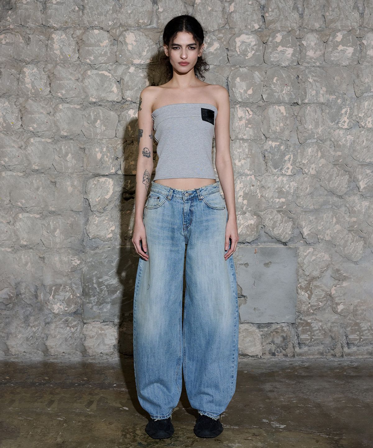 오도어(ODOR) Tube top - Grey