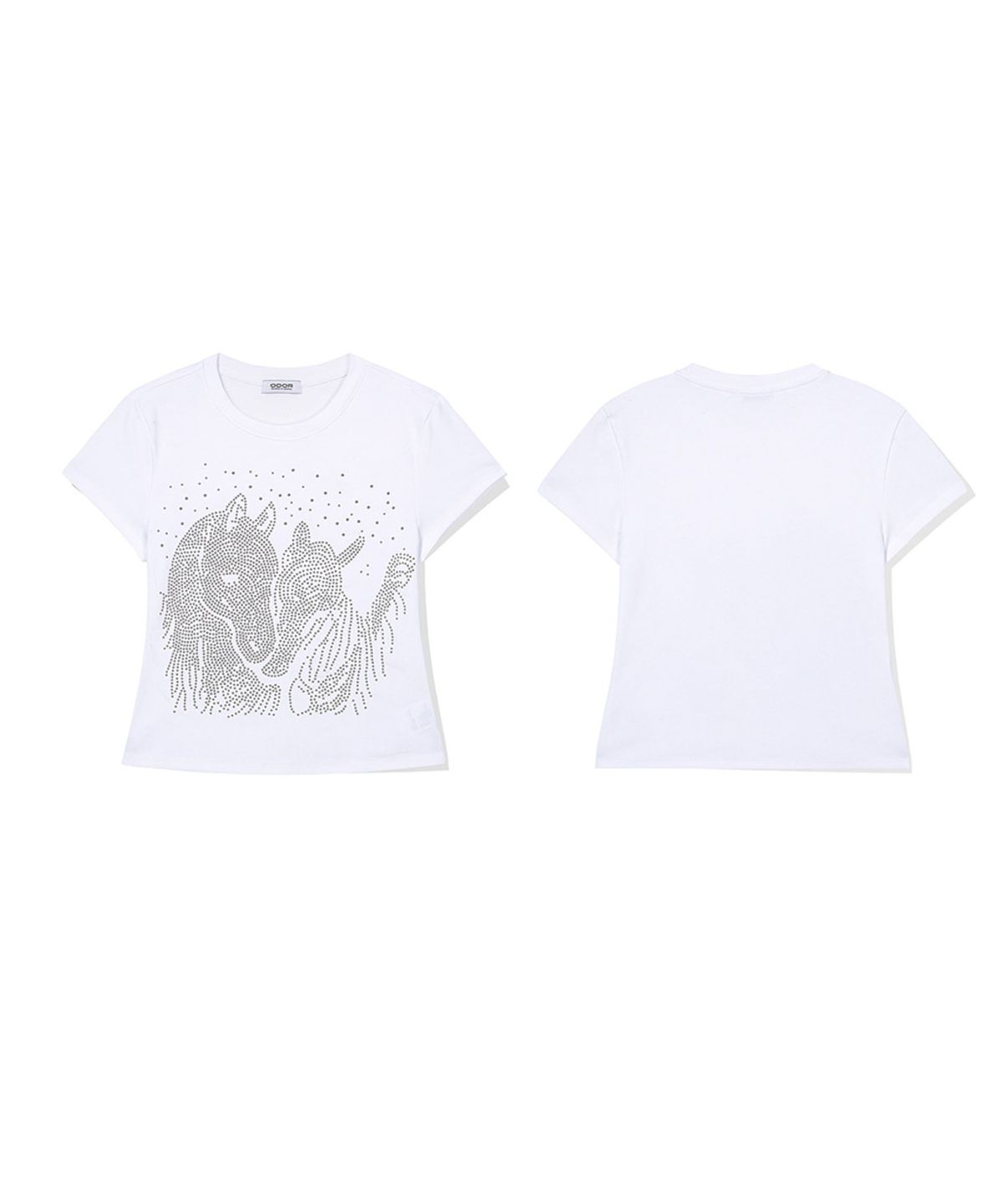 오도어(ODOR) Pony gem tee - White
