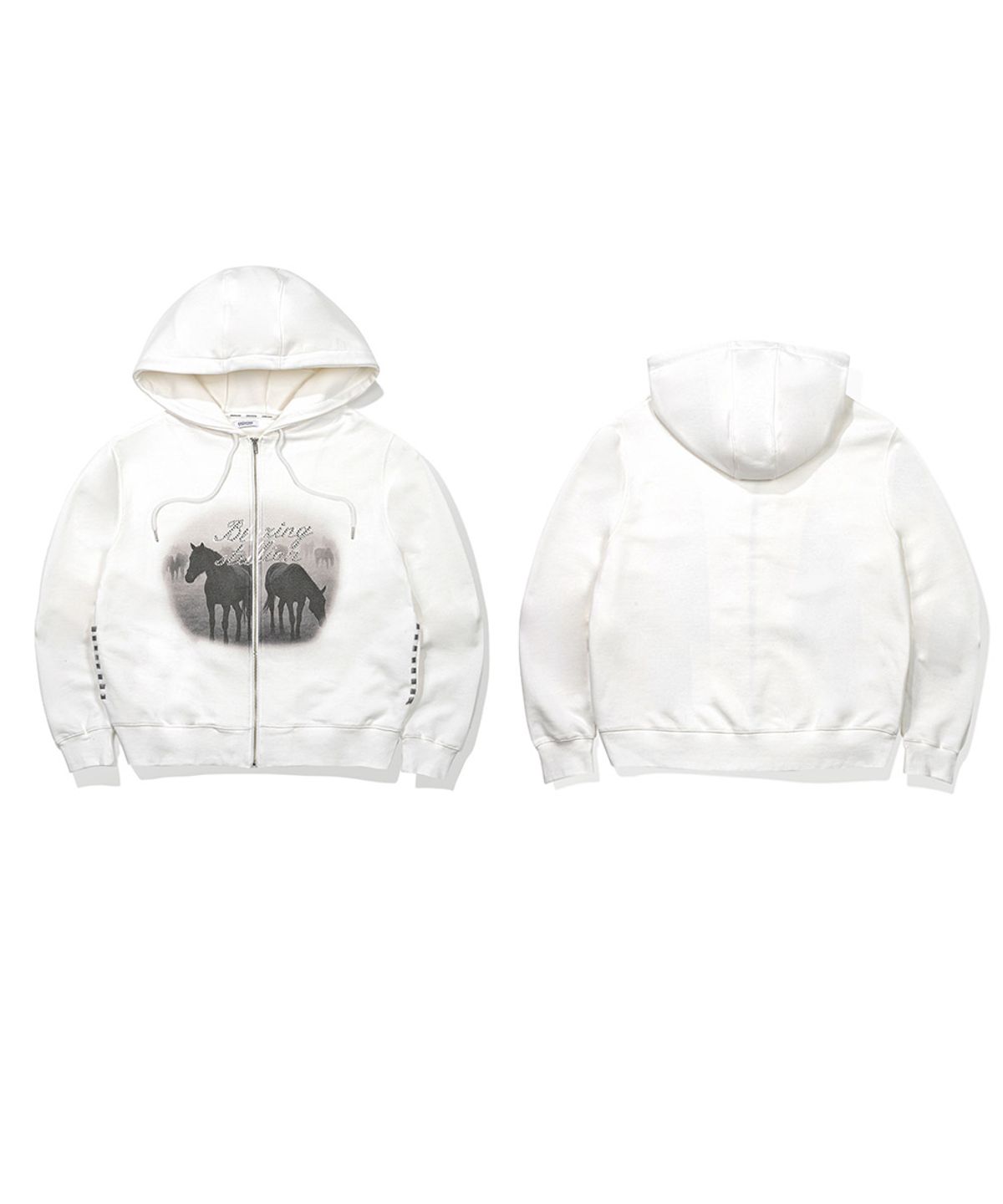 오도어(ODOR) Stallion hood zip - Off white