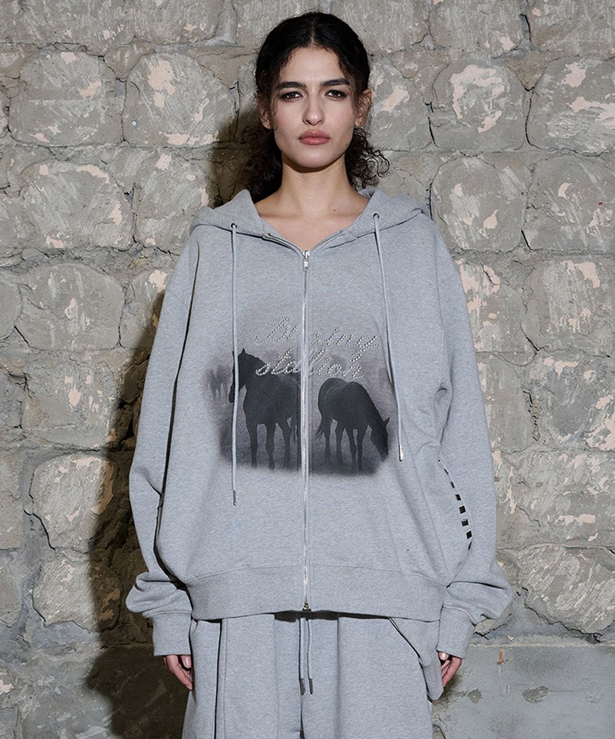 오도어(ODOR) Stallion hood zip - Grey