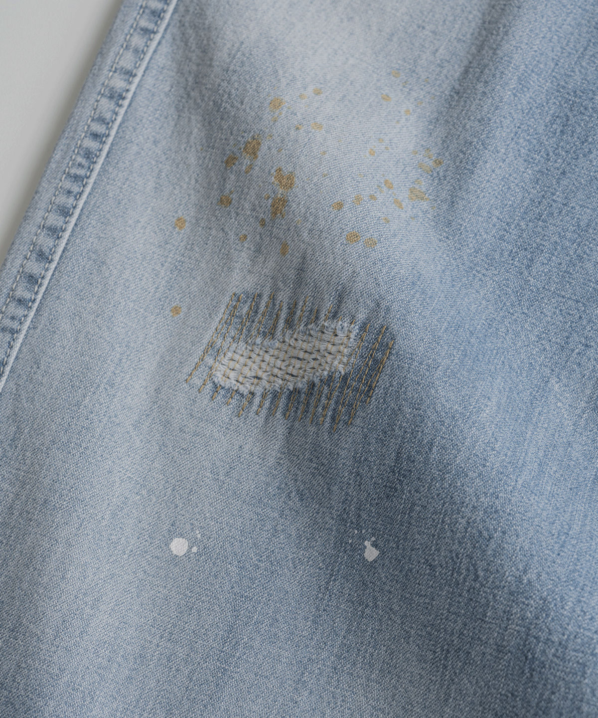 비헤비어(BEHEAVYER) DISTRESSED M35 TROUSERS indigo bleached