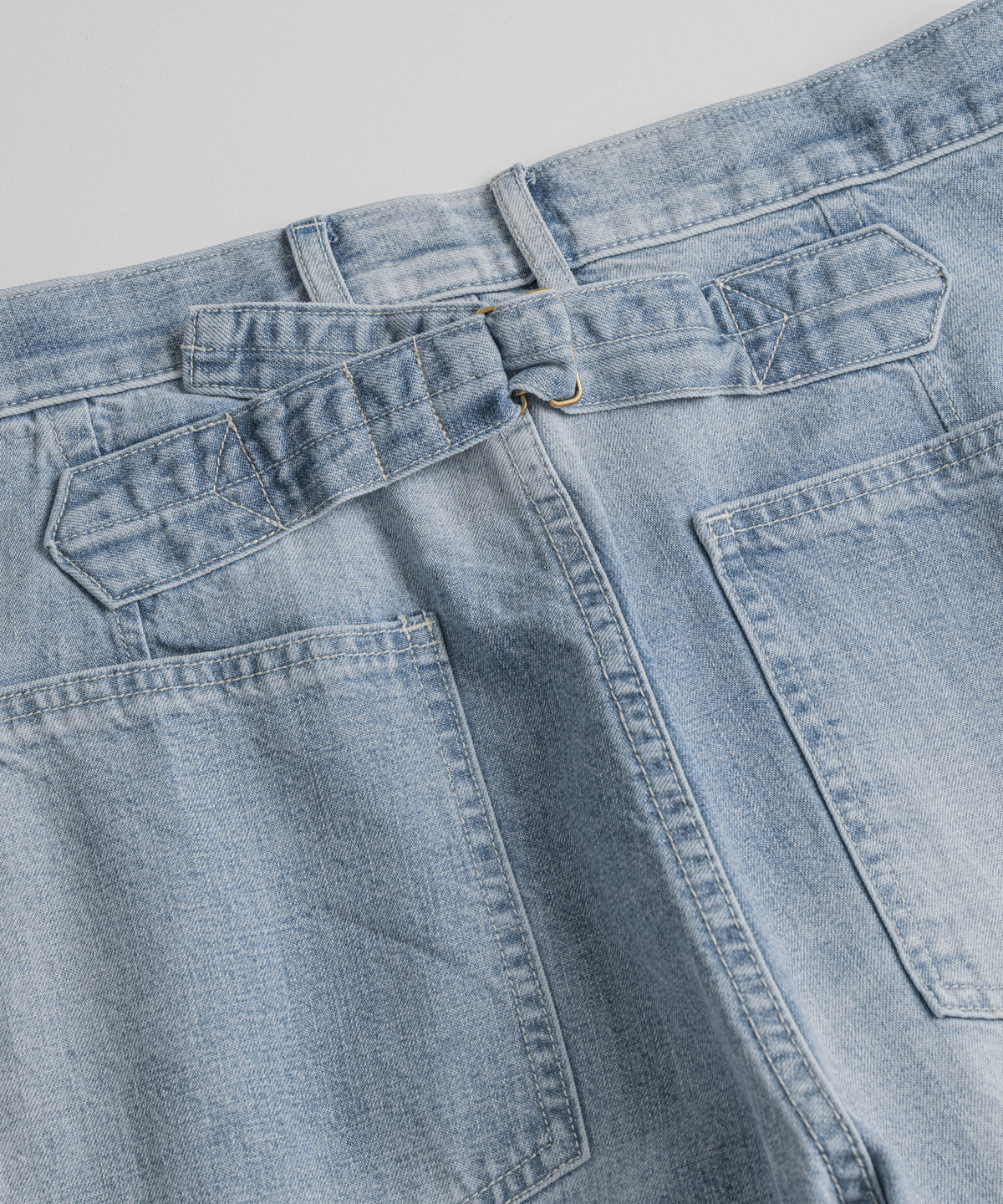 비헤비어(BEHEAVYER) DISTRESSED M35 TROUSERS indigo bleached