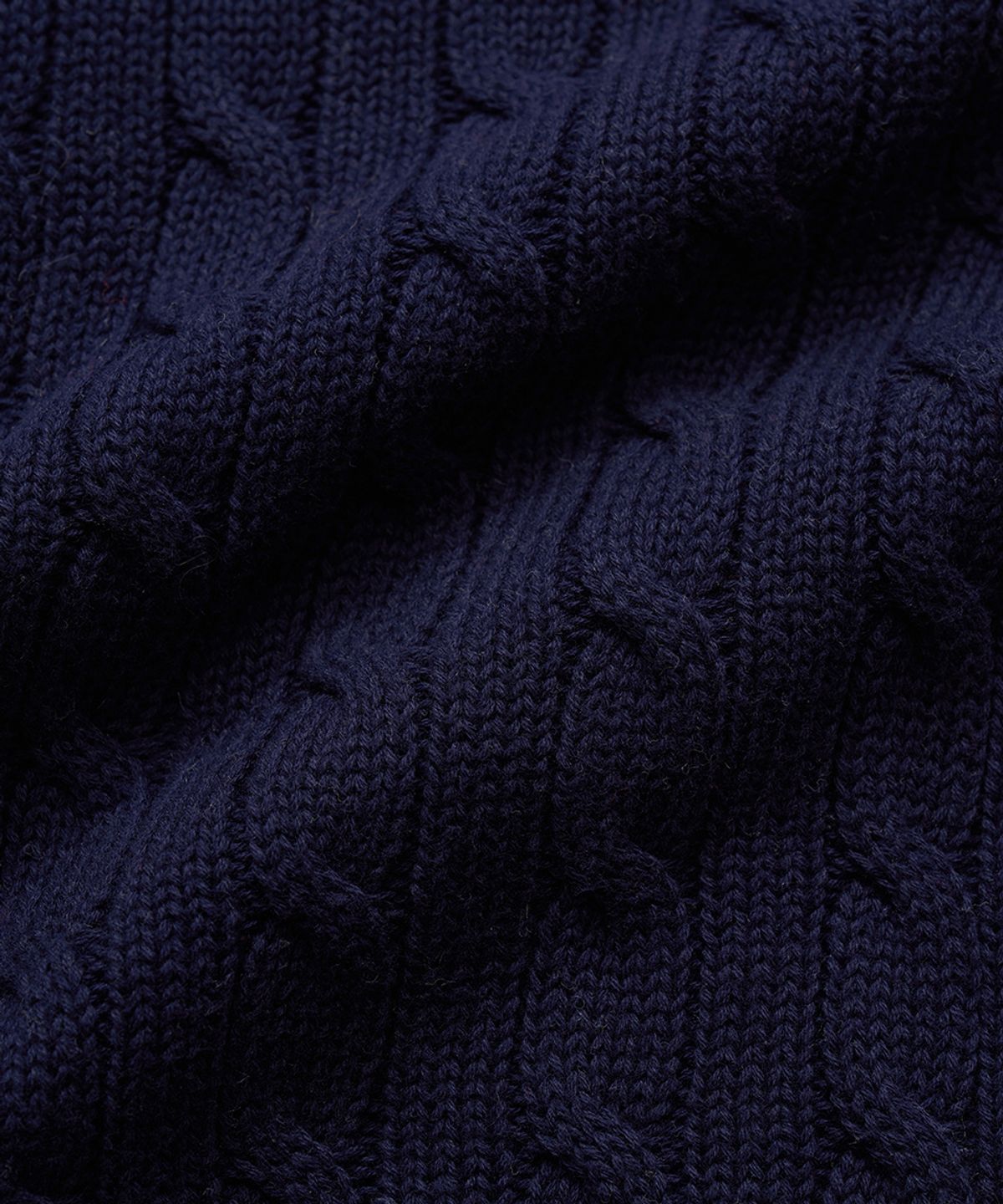 더바넷(THEBARNNET) Pobby Cable Knit Zip-Up Hoodie_Navy