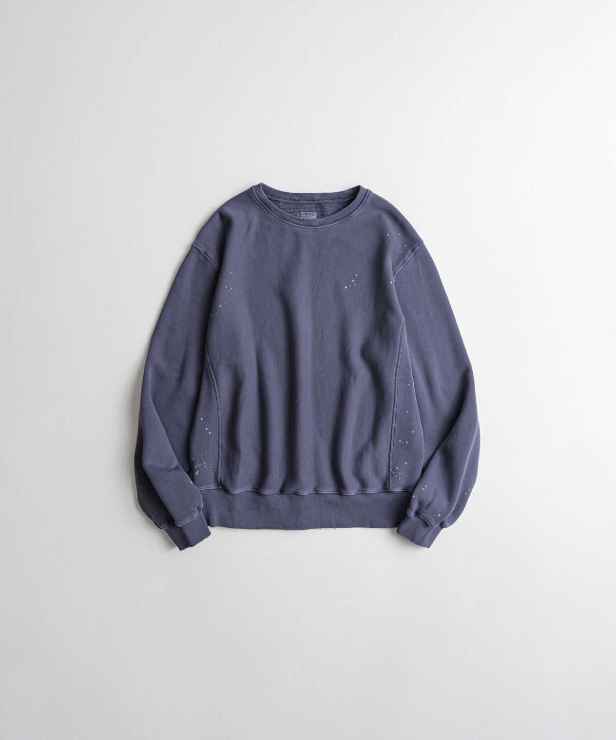 비헤비어(BEHEAVYER) DISTRESSED REVERSEWEAVE SWEAT SHIRTS purple navy