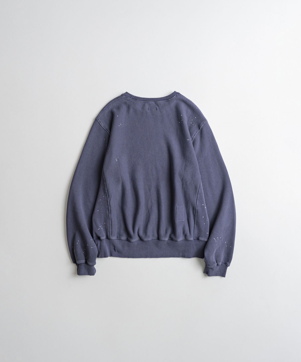 비헤비어(BEHEAVYER) DISTRESSED REVERSEWEAVE SWEAT SHIRTS purple navy