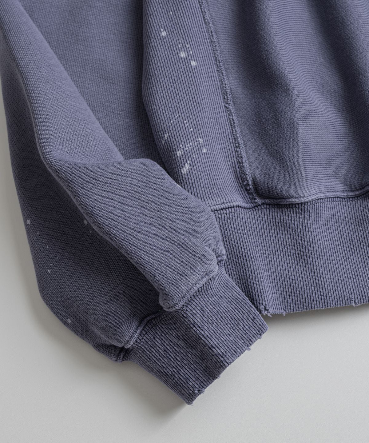 비헤비어(BEHEAVYER) DISTRESSED REVERSEWEAVE SWEAT SHIRTS purple navy