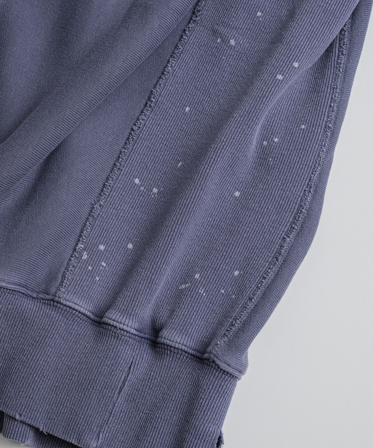 비헤비어(BEHEAVYER) DISTRESSED REVERSEWEAVE SWEAT SHIRTS purple navy