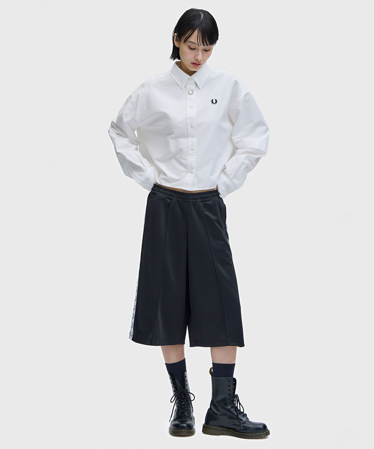 프레드페리(FRED PERRY) [womens] 버튼 다운 셔츠 - 스노우 화이트 AFPF2612178-129