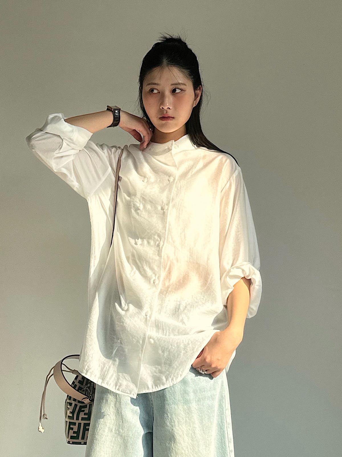 아포엠(APOEM) Double-Button Blouse (2C)