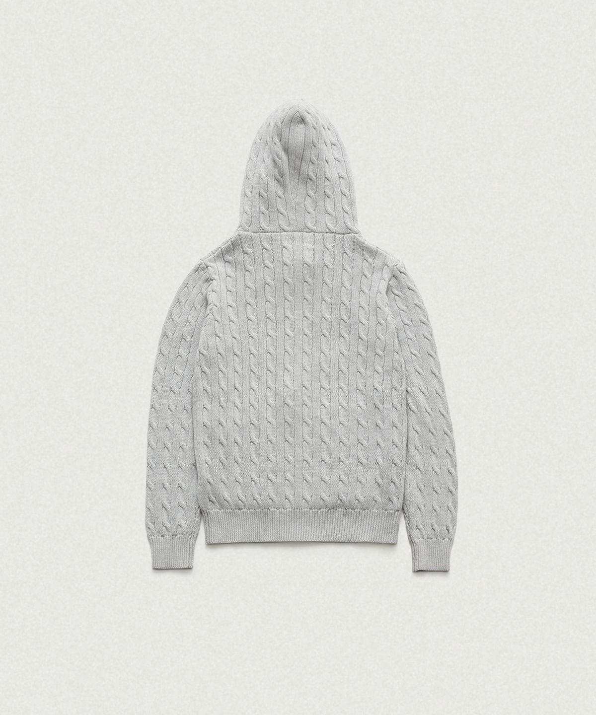 더바넷(THEBARNNET) Pobby Cable Knit Zip-Up Hoodie_Melange Grey