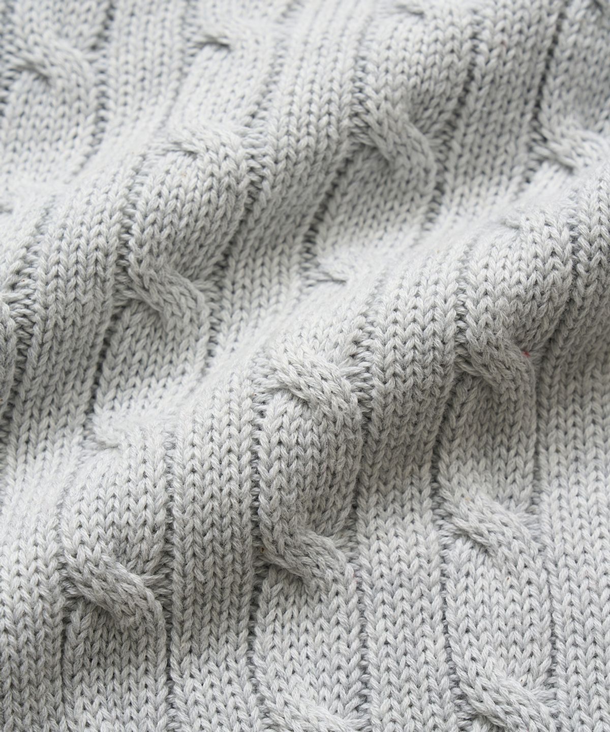 더바넷(THEBARNNET) Pobby Cable Knit Zip-Up Hoodie_Melange Grey
