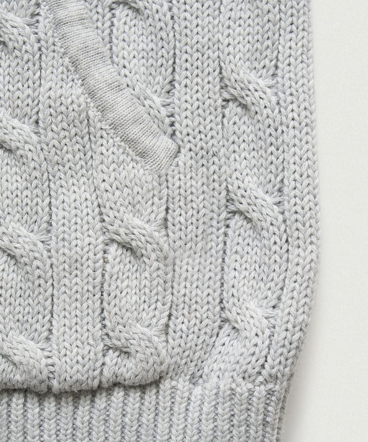 더바넷(THEBARNNET) Pobby Cable Knit Zip-Up Hoodie_Melange Grey
