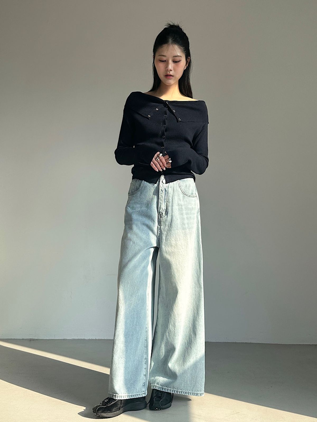 아포엠(APOEM) Neckline Snap Long Sleeve (3C)
